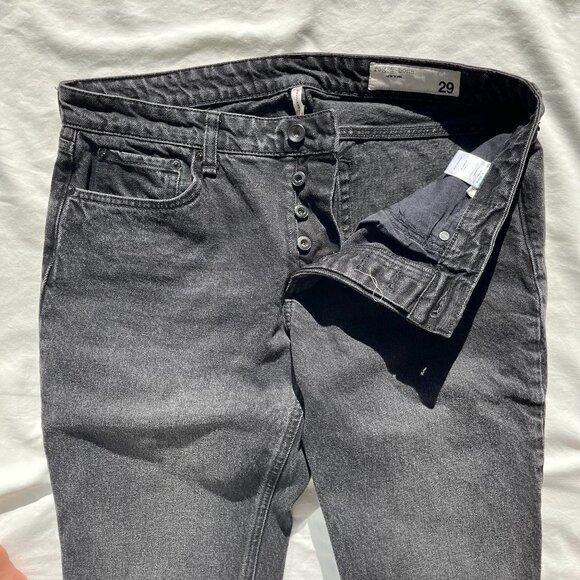 Rag & Bone Dre Slim Boyfriend Jeans, Black - Size 29 - Picture 2 of 16